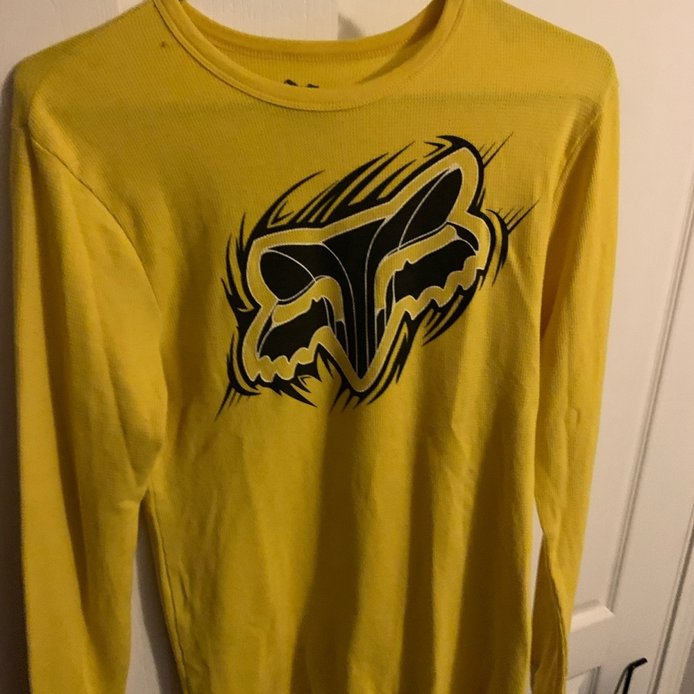 Men’s Fox Long Sleeve Yellow T-shirt Small